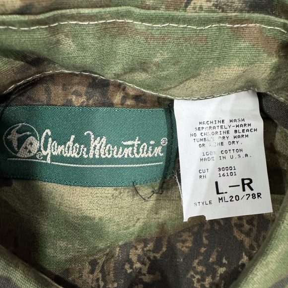 Hunting Shirt Mens Large Realtree Camo Ripstop Vintage Gander Mountain USA Field - Picture 3 of 13